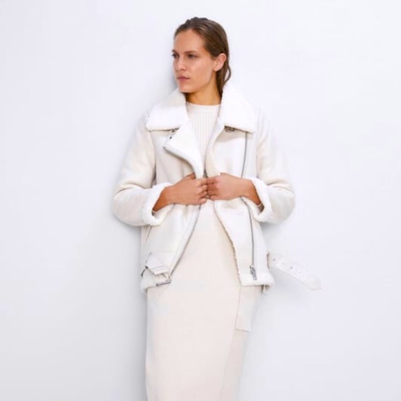 Zara DOUBLE-FACED BIKER JACKET - Picture 1 of 1